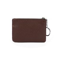 First Layer Leather Small Wallet Ultra-thin Leather Coin Key Ring Zipper Coin Purse sku image 5