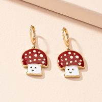 Funny Cartoon Mushroom Stud Earrings Japan And South Korea Cute Girl Earrings Autumn And Winter Sweet Temperament Dripping Oil Ear Clips Earrings Wholesale sku image 1