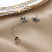 French Style Retro Stud Earrings Tassel Earrings Temperament Chain European And American Style Butterfly Ear Clip Sweet Cool Simple Jewelry sku image 1