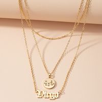 Retro Diamond-studded Symbol Clavicle Chain Twelve Constellation Necklace Letter Sweater Chain sku image 2