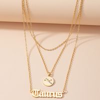 Retro Diamond-studded Symbol Clavicle Chain Twelve Constellation Necklace Letter Sweater Chain sku image 3