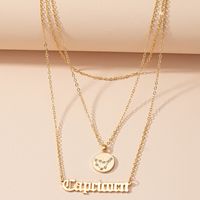 Retro Diamond-studded Symbol Clavicle Chain Twelve Constellation Necklace Letter Sweater Chain sku image 5