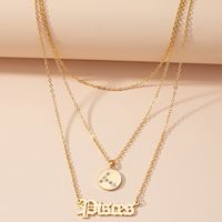 Retro Diamond-studded Symbol Clavicle Chain Twelve Constellation Necklace Letter Sweater Chain sku image 8