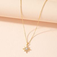 Autumn And Winter New Sweater Chain Korean Style Ins Cold Wind Eight-pointed Stars Necklace Women's Fashion Refined Rhinestone Clavicle Chain Fashion sku image 1