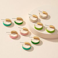 Personality 5 Pairs Drip Glazed Basic Ring Earrings Europe And America Cross Border Ins Exaggerated Earrings Suit sku image 1