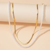 European And American Popular New Snake Chain Pearl Necklace Set European And American Cross-border Neckwear sku image 1