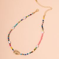 Color Bead Necklace Women's Design Sense Mori Style Fairy Little Fresh Necklace Clavicle Chain sku image 1