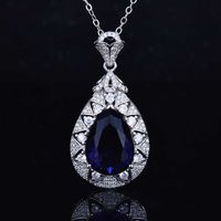Pear-shaped Amethyst Necklace Full Of Diamonds Purple Diamond Pendant sku image 1