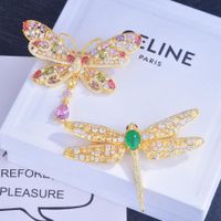 Butterfly Zircon Brooch Dragonfly Brooch Scarf Button Jacket Coat Pin Autumn And Winter Jewelry sku image 1