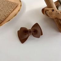 Autumn Winter Retro Plush Bow Barrettes Korean Girl Versatile Flocking Double-layer Bow Duckbilled Hair Accessories Women sku image 2