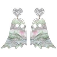 55726 Acrylic Colorful Ghost Earrings European And American Exaggerated Halloween Ghost Earrings Personality Female Ear Rings sku image 1