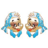 55734 Europäische Und Amerikanische Neue Ölig Süße Frauen Cartoon Kleine Fisch Ohrringe Diamant Ohrringe Hersteller Großhandel sku image 1