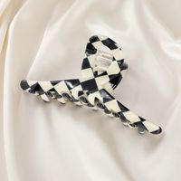Korean Checkerboard Catching Clip Temperament Black And White Hairpin Acrylic Hair Accessories sku image 3