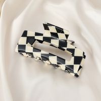 Korean Checkerboard Catching Clip Temperament Black And White Hairpin Acrylic Hair Accessories sku image 4
