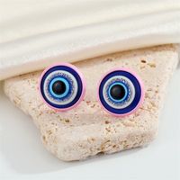 Retro Trend Devil's Eye Earrings Color Edging Blue Turkish Eye Earrings sku image 4