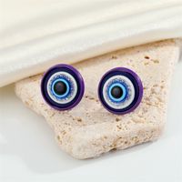 Retro Trend Devil's Eye Earrings Color Edging Blue Turkish Eye Earrings sku image 5