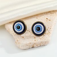 Retro Trend Devil's Eye Earrings Color Edging Blue Turkish Eye Earrings sku image 6