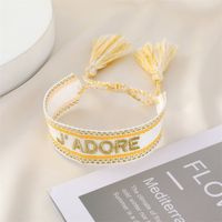 Ethnic Style Trend Hand-woven Bracelet Retro Embroidery Alphabet Tassel Hand Rope Bracelet sku image 4