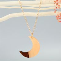 Bohemian Retro Resin Wood Splicing Moon Pendant Necklace Clavicle Chain European Cross-border Jewelry sku image 2