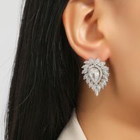 Boucles D&#39;oreilles En Forme De Goutte D&#39;eau En Zircon À La Mode Pour Femmes main image 2