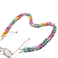 Factory Export Rectangular Acrylic Beads Bright Mixed Color Concave Shape Mask Chain Eyeglasses Chain main image 4