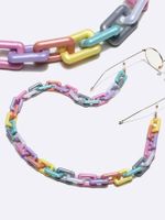 Factory Export Rectangular Acrylic Beads Bright Mixed Color Concave Shape Mask Chain Eyeglasses Chain main image 6