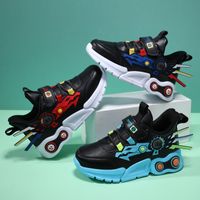 Spring And Autumn New Children's Leather Sports Casual Shoes Cartoon Mech Trend Student Shoes main image 5
