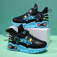 Spring And Autumn New Children's Leather Sports Casual Shoes Cartoon Mech Trend Student Shoes main image 2