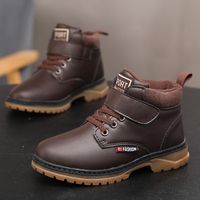 Autumn And Winter New Ins Children's Martin Boots Middle High Top Leather Surface Snow Sports Casual Shoes Trendy High Quality Student Shoes main image 4
