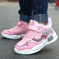 Winter Neue Mädchen Leder Große Baumwolle Sport Prinzessin Rosa Schuhe Großhandel main image 5