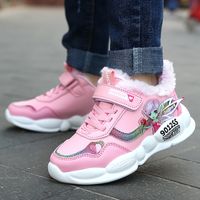 Winter New Girls Leather Big Cotton Sports Princess Pink Shoes Wholesale main image 5