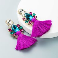 Bohemian Glass Diamond Tassel Earrings Wholesale Nihaojewelry sku image 1