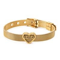 Fashion Heart Titanium Steel 18K Gold Plated No Inlaid Bracelets In Bulk main image 1