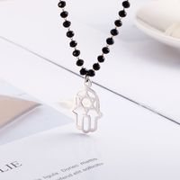 Retro Hand Of Fatima Pendant Necklace Stainless Steel Clavicle Necklace Wholesale main image 3