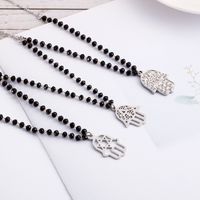 Retro Hand Of Fatima Pendant Necklace Stainless Steel Clavicle Necklace Wholesale main image 4