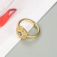 Cross-border Trend New Product Copper Micro-inlaid Open Ring main image 7