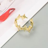 Cross-border Trend New Product Copper Micro-inlaid Open Ring sku image 1
