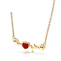 Titanium Steel 18K Gold Plated Korean Style Plating Heart Necklace main image 1