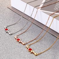 Titanium Steel 18K Gold Plated Korean Style Plating Heart Necklace main image 4