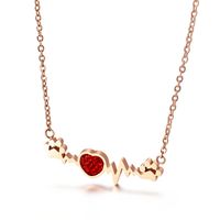 Titanium Steel 18K Gold Plated Korean Style Plating Heart Necklace main image 6
