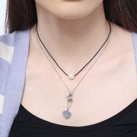 Neue Koreanische Version Der Nummer 0-9 Halskette Herzförmiger Liebesperlenanhänger Modeschmuck Großhandel main image 5
