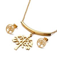 Simple Style Flower 18K Gold Plated Titanium Steel Wholesale main image 6