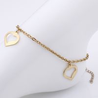 Simple Style Heart Titanium Steel 18K Gold Plated Women'S Anklet main image 1