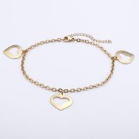 Simple Style Heart Titanium Steel 18K Gold Plated Women'S Anklet main image 4