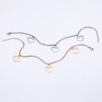 Simple Style Heart Titanium Steel 18K Gold Plated Women'S Anklet main image 5