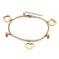 Fashion Heart Titanium Steel 18K Gold Plated Women'S Anklet main image 3