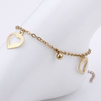 Fashion Heart Titanium Steel 18K Gold Plated Women'S Anklet main image 4