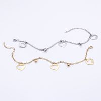 Fashion Heart Titanium Steel 18K Gold Plated Women'S Anklet main image 5
