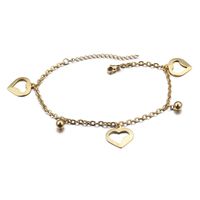 Fashion Heart Titanium Steel 18K Gold Plated Women'S Anklet main image 6