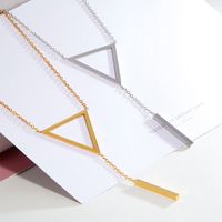 Titanium Steel 18K Gold Plated Simple Style Plating Geometric Necklace main image 3